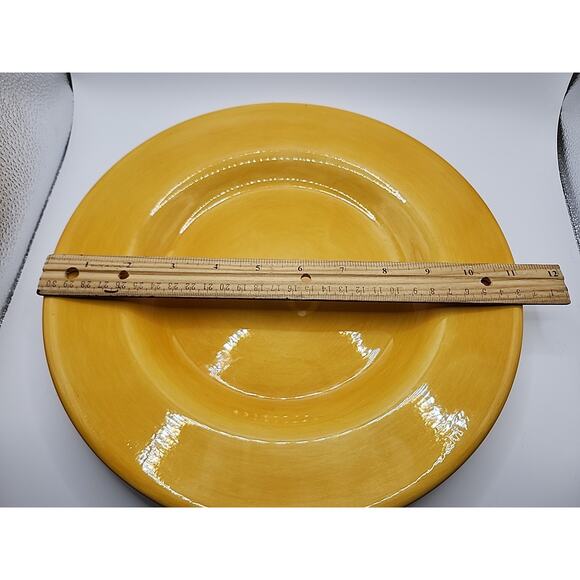 Corsica Home Hand Painted Hand Crafted Large 11 1/4" Yellow Dinner Serving Plate - Picture 2 of 6